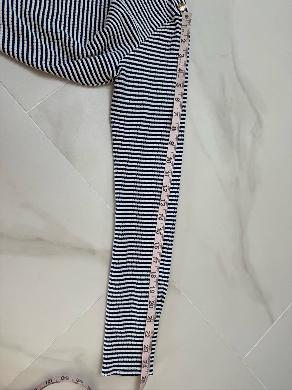Melissa Odabash Agata Navy Stripe Long Sleeve Mini Dress L - Picture 13 of 15